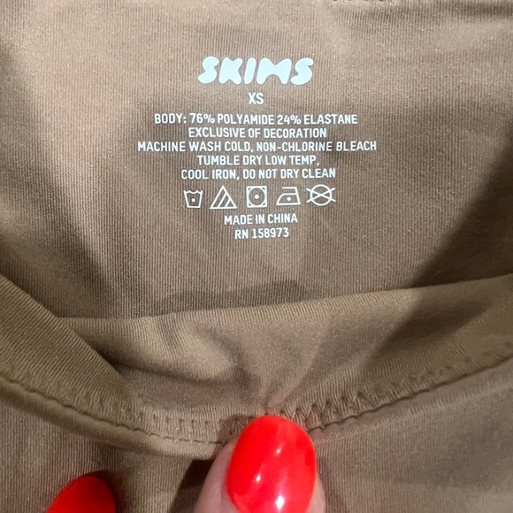 Skims Fits Everybody High Neck Body Suit Ochre - Picture 2 of 5